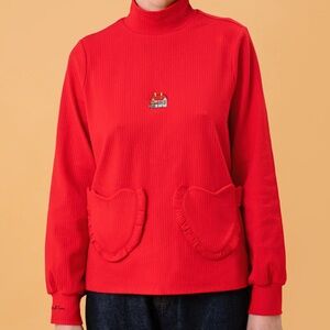 Kina and Tam Red long sleeved turtleneck
